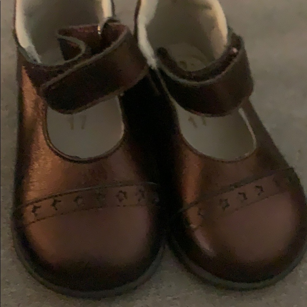 Pepe leather copper infant Mary Jane booties, 1.5